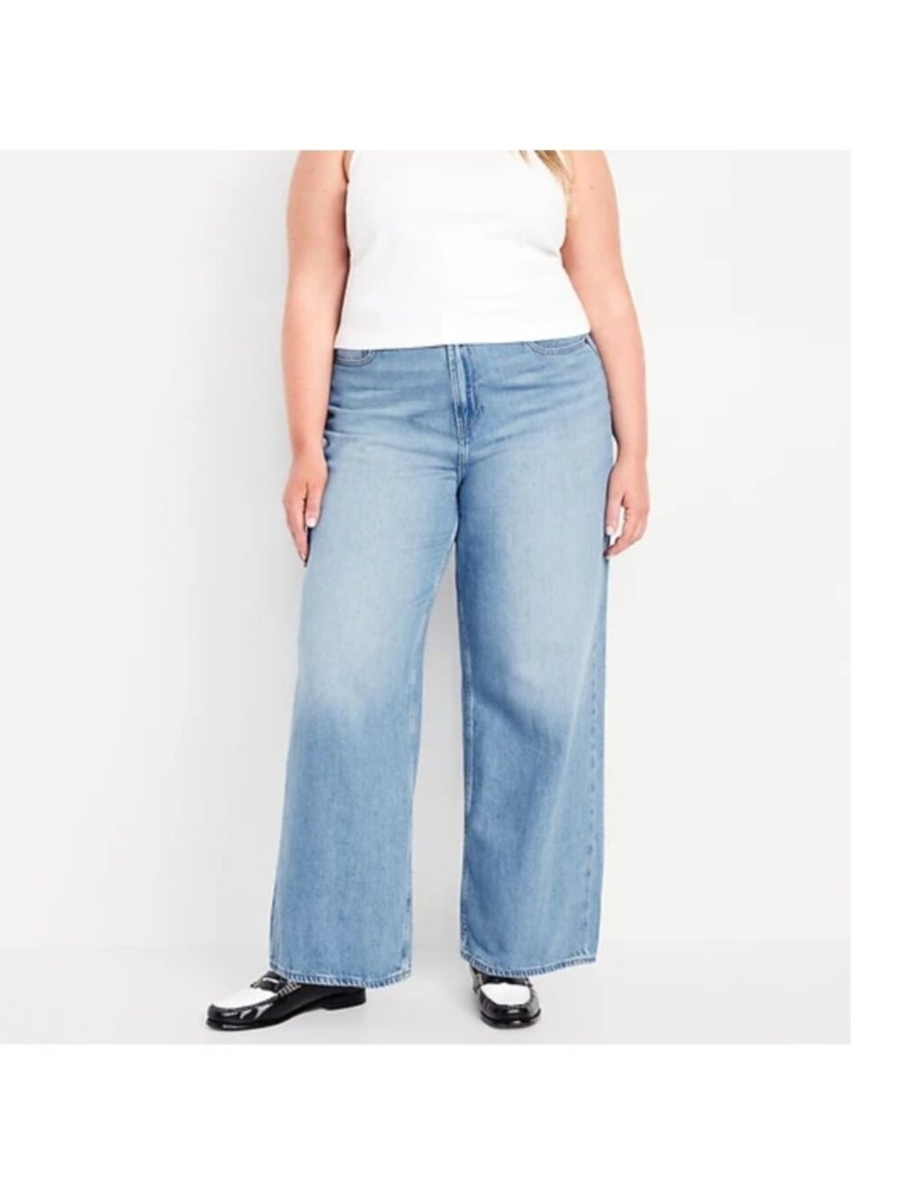 Old Navy Extra High Rise Baggy Wide Leg Jeans Light Wash Size 26 Streetwear